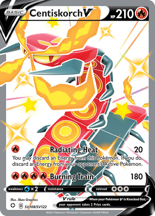Centiskorch V SV108/SV122 V Rare Shining Fates Shiny Vault Holo NM/M