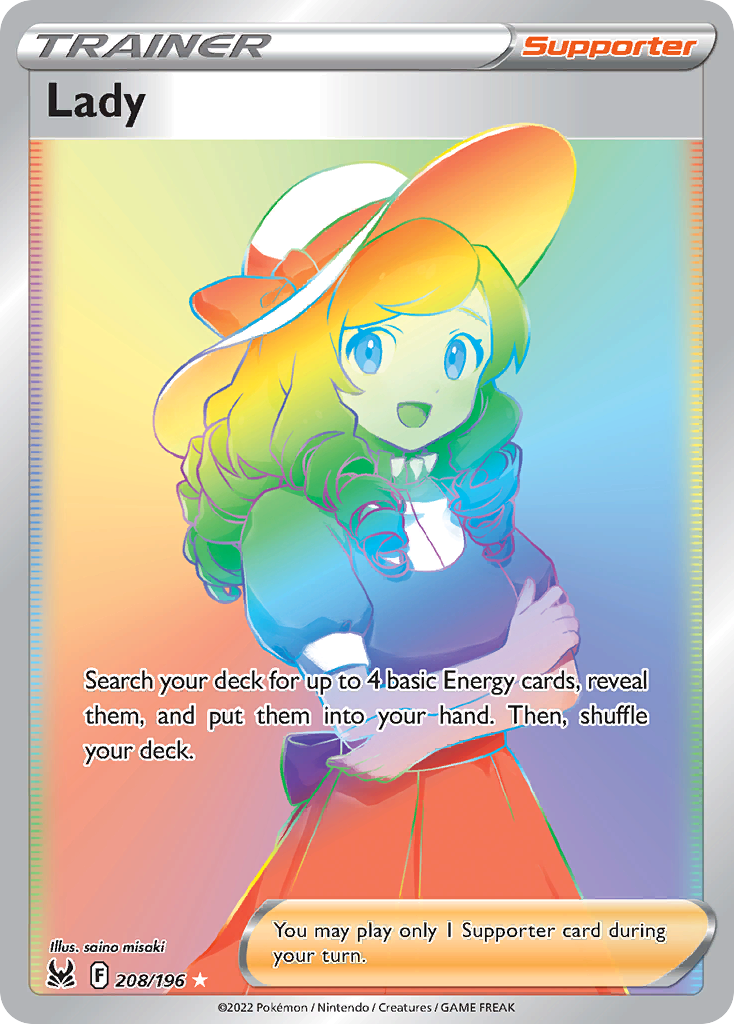 Lady 208/196 Rainbow Rare Lost Origin NM/M