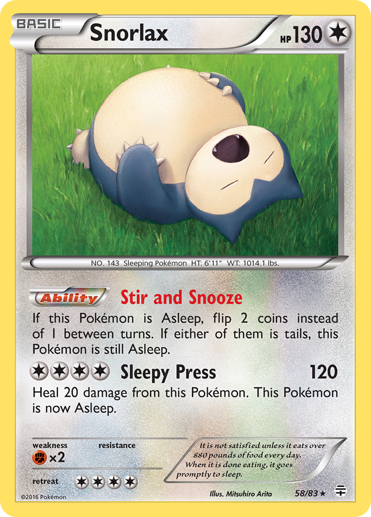 Snorlax 58/83 Rare Generations NM/M