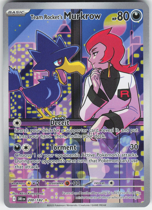 Team Rocket's Murkrow - Illustration Rare SV10: Destined Rivals 200/182 NM