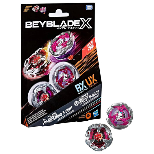 Beyblade X Chain Incendio 5-60HT & Circle Ghost 0-80GB Dual Pack Set