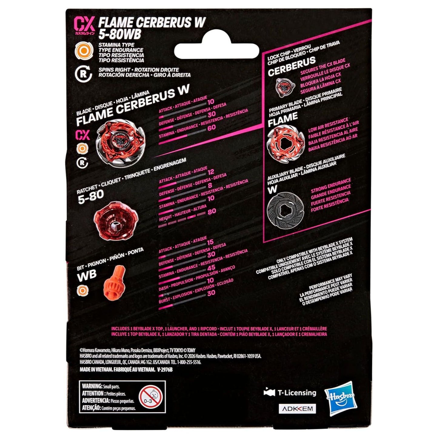 Beyblade X Flame Cerberus W 5-80WB CX Starter Pack