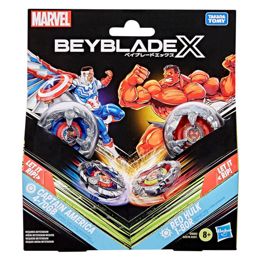 Beyblade X Marvel Captain America 4-70GB vs Red Hulk 1-80R Multipack Set
