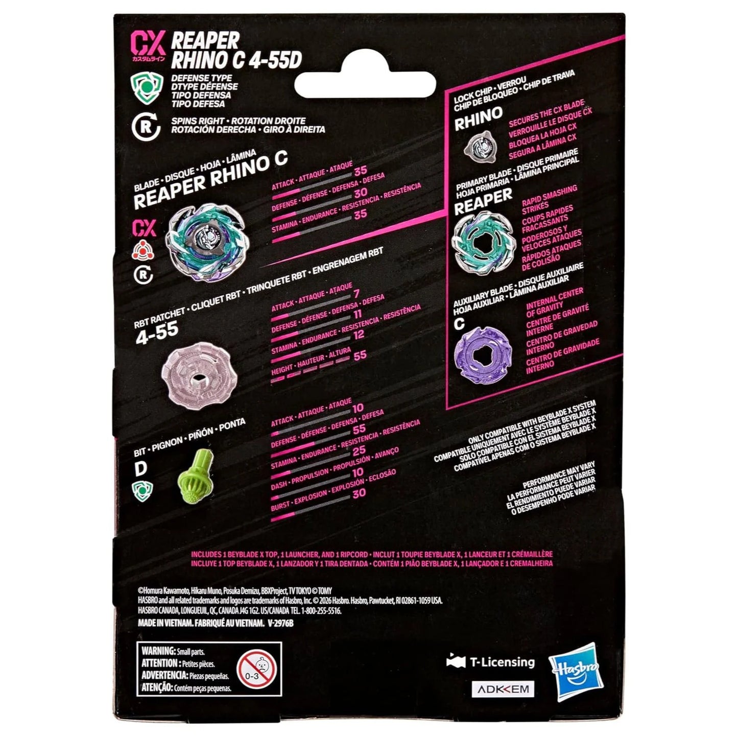 Beyblade X Reaper Rhino C 4-55D CX Starter Pack