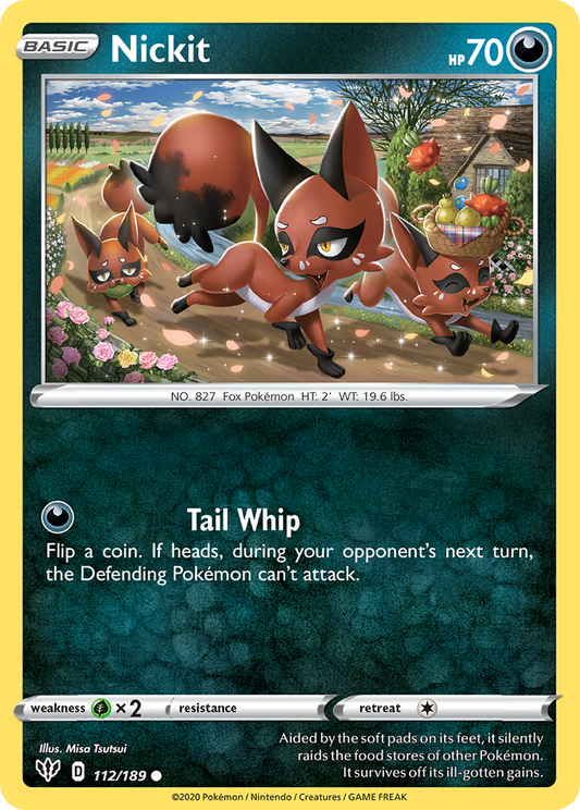 Nickit 112/189 Common Reverse Holo Darkness Ablaze NM/LP