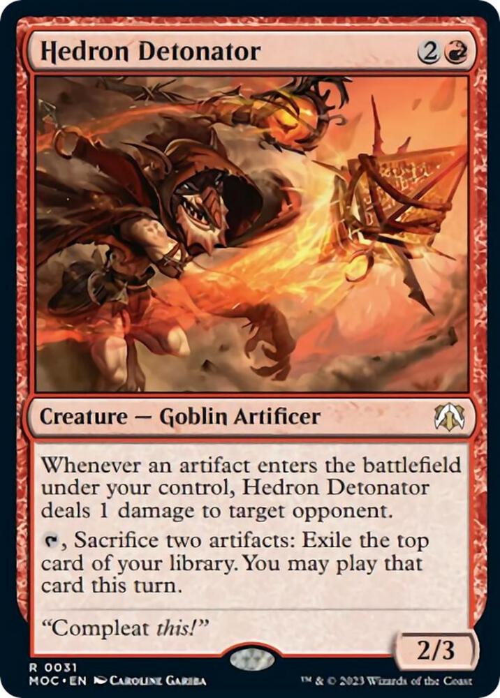 Hedron Detonator 31 Rare Commander: March of the Machine NM/M