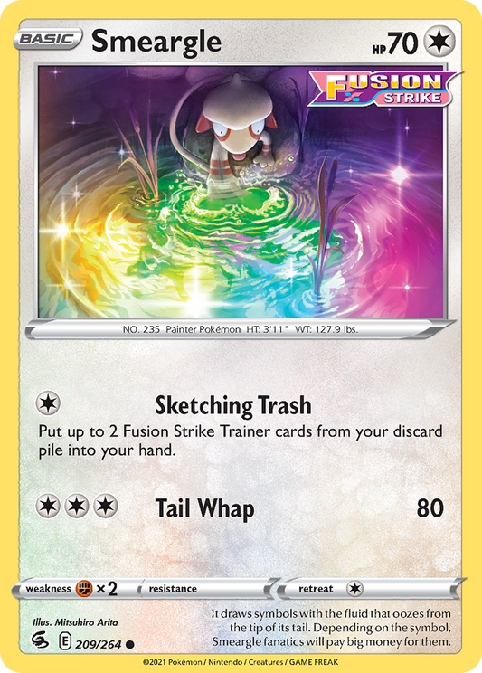 Smeargle 209/264 Common Reverse Holo Fusion Strike NM/LP