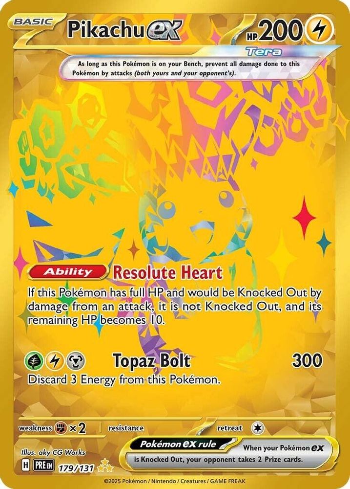 Pikachu ex 179/131 Hyper Rare Prismatic Evolutions Holo NM/M