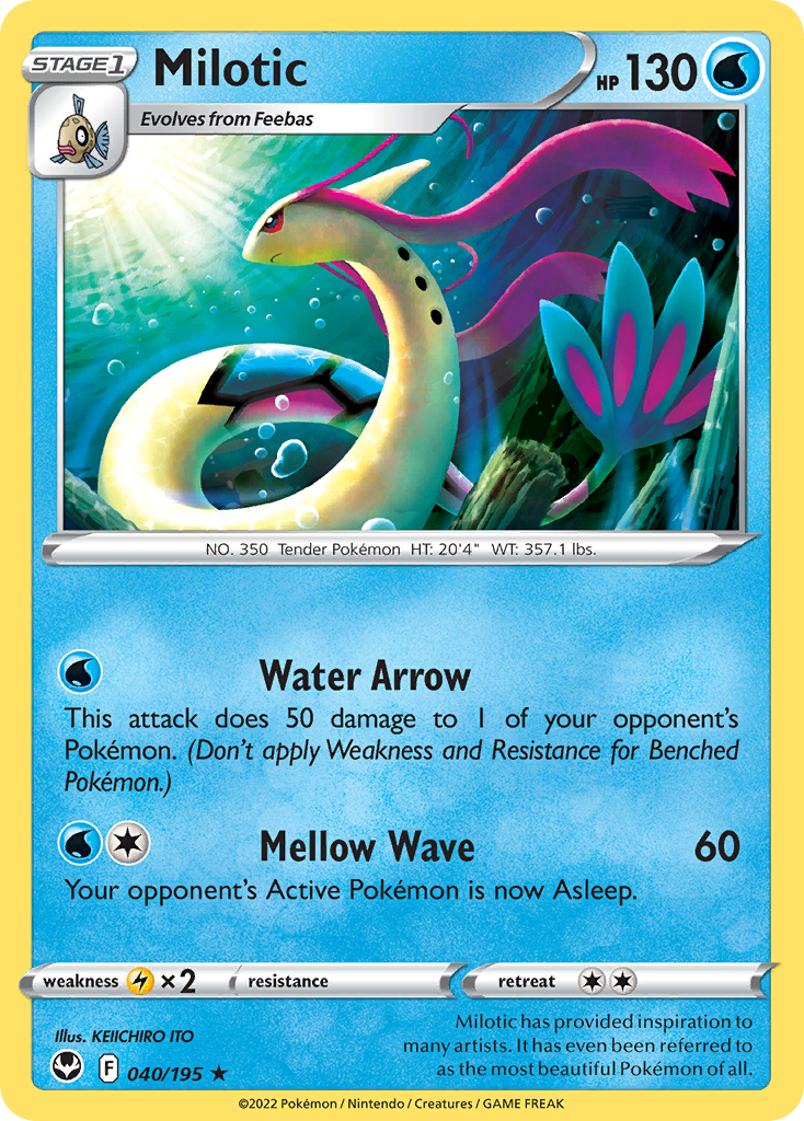 Milotic 040/195 Rare Silver Tempest NM/LP