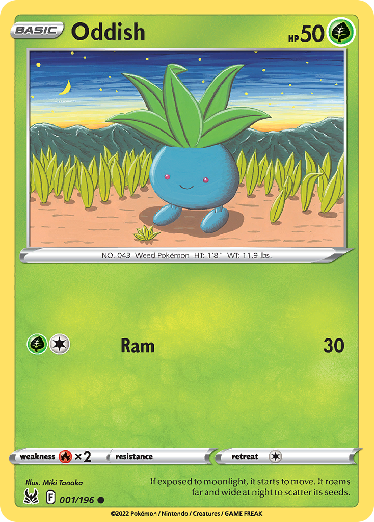 Oddish 001/196 Common Reverse Holo Lost Origin NM/M
