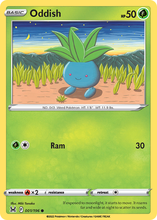 Oddish 001/196 Common Reverse Holo Lost Origin NM/M