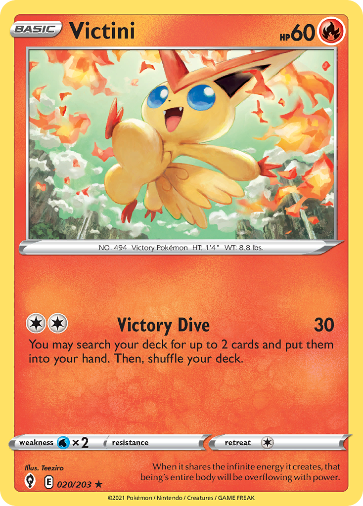 Victini 020/203 Rare Evolving Skies Holo NM/LP
