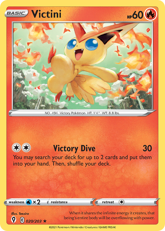Victini 020/203 Rare Reverse Holo Evolving Skies NM/M