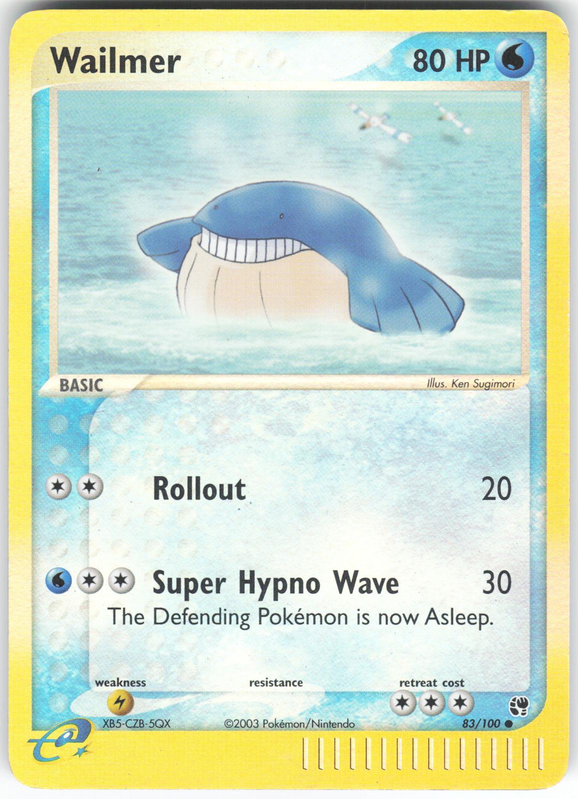 Wailmer 83/100 Common Reverse Holo Sandstorm LP