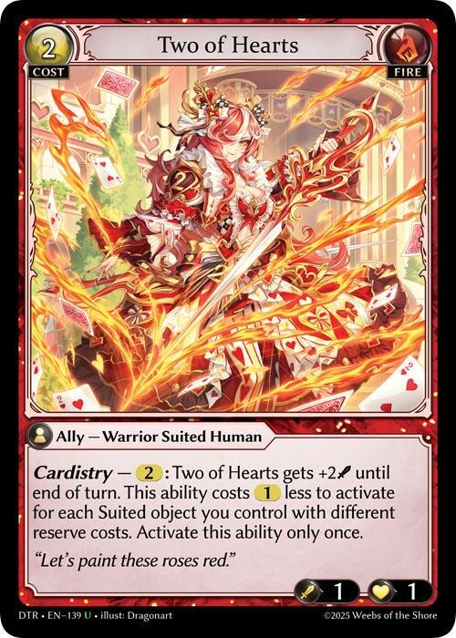 Two of Hearts 139 Uncommon Distorted Reflections NM