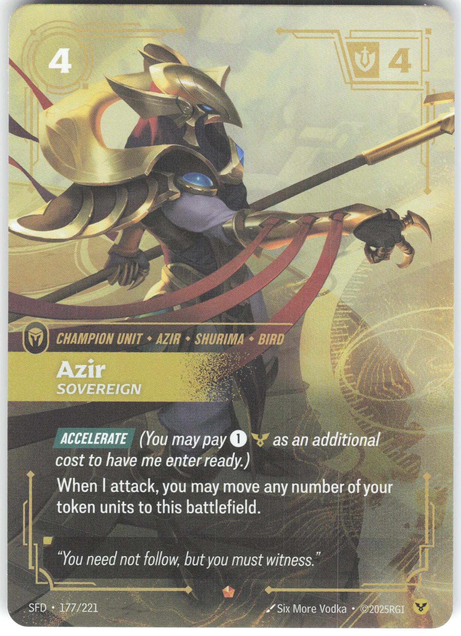 Azir - Sovereign Epic Spiritforged 177/221 NM
