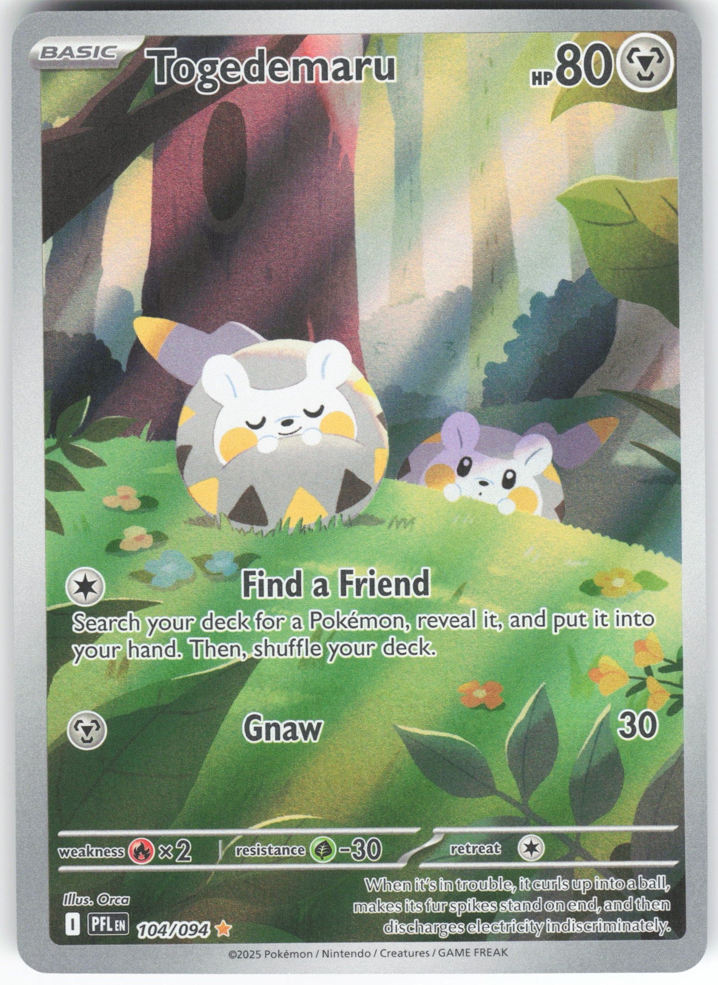 Togedemaru - Illustration Rare ME02: Phantasmal Flames 104/094 NM