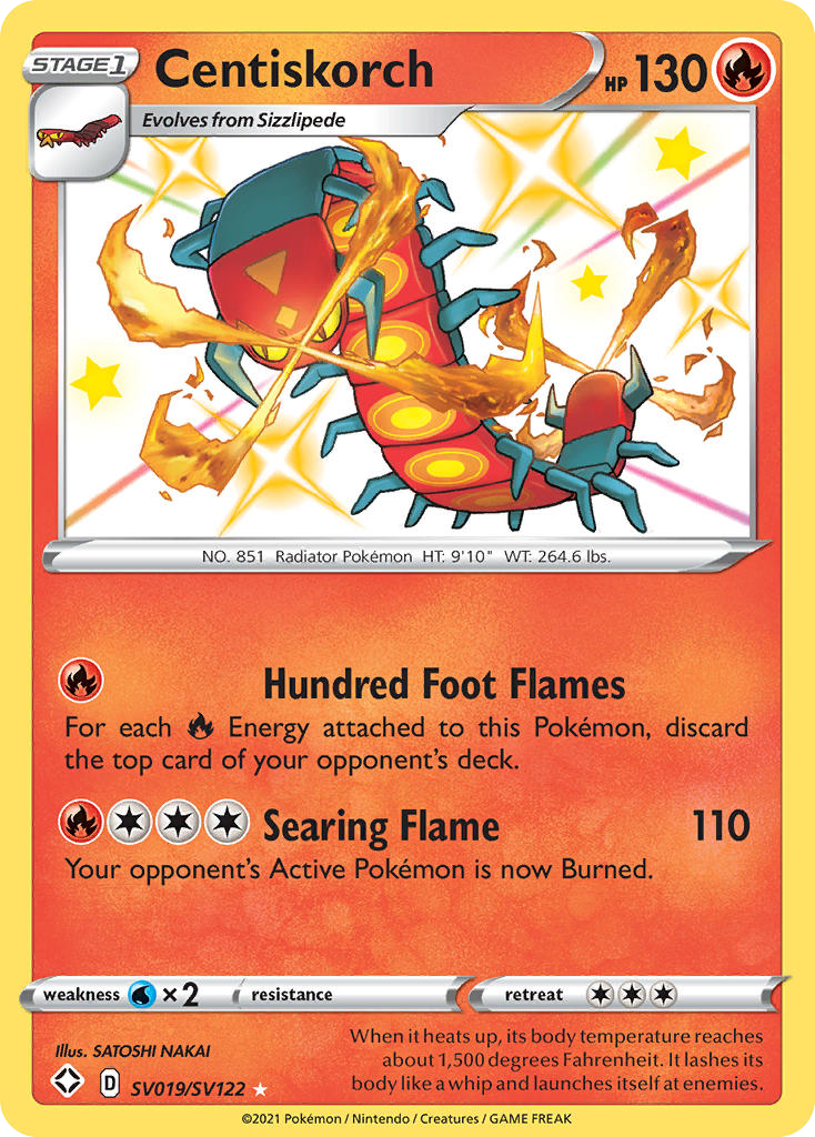 Centiskorch SV019/SV122 Shiny Rare Shining Fates Shiny Vault NM/M