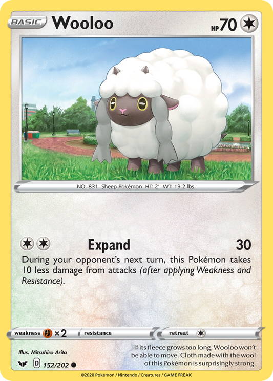 Wooloo 152/202 Common Reverse Holo Sword & Shield NM/LP
