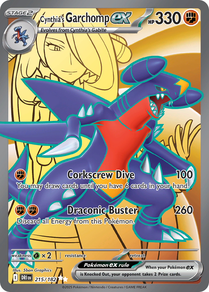 Cynthia's Garchomp ex 215/182 Ultra Rare Destined Rivals NM/M