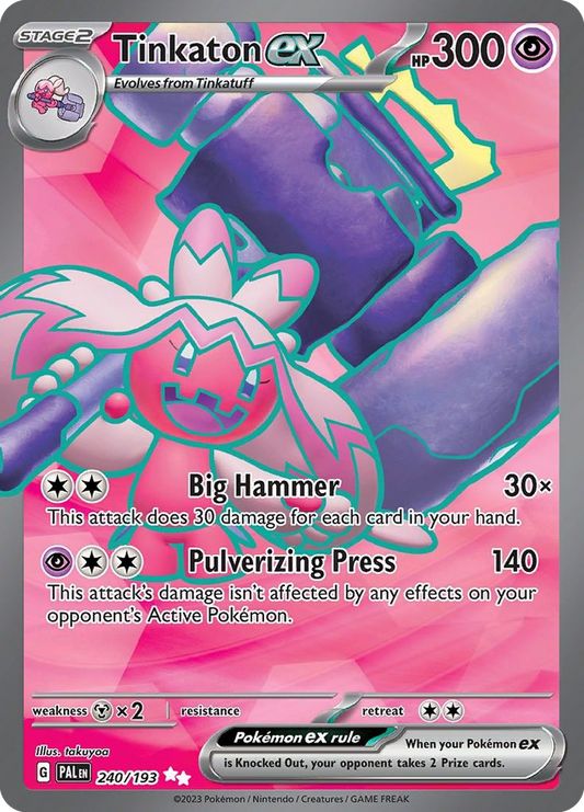 Tinkaton ex 240/193 Ultra Rare Paldea Evolved NM/M