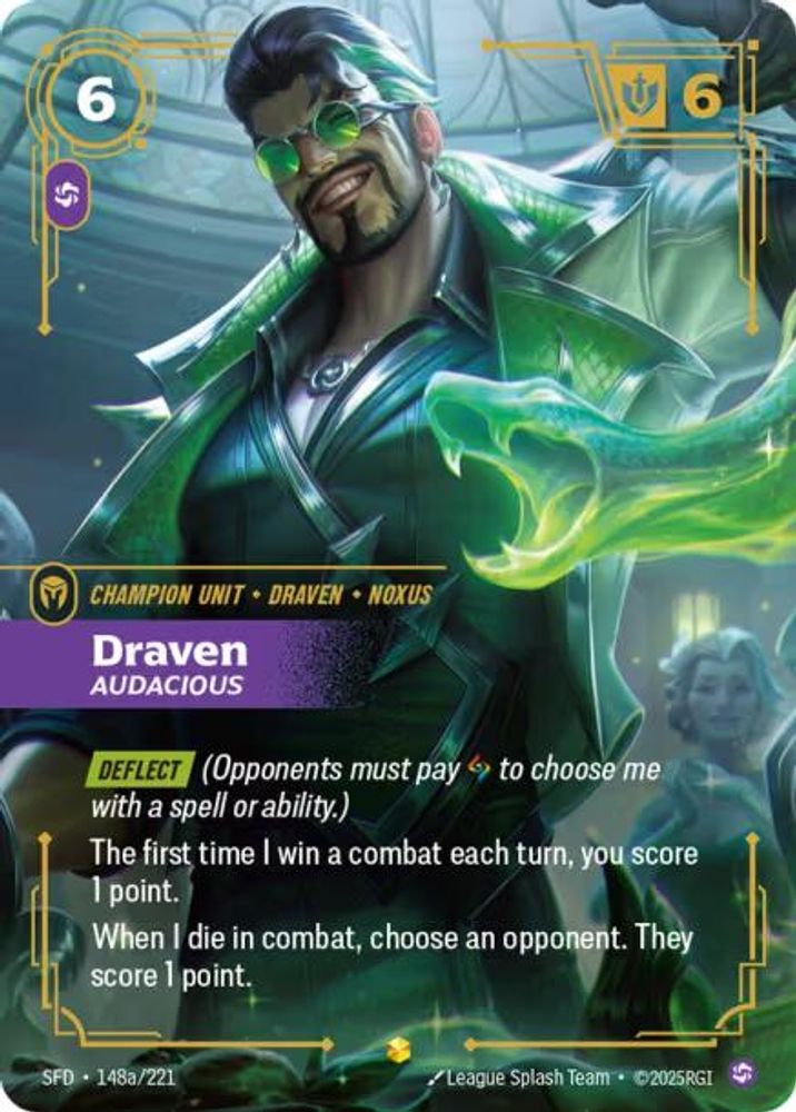 Draven - Audacious (Alternate Art) 148A/221 Showcase Spiritforged NM/M
