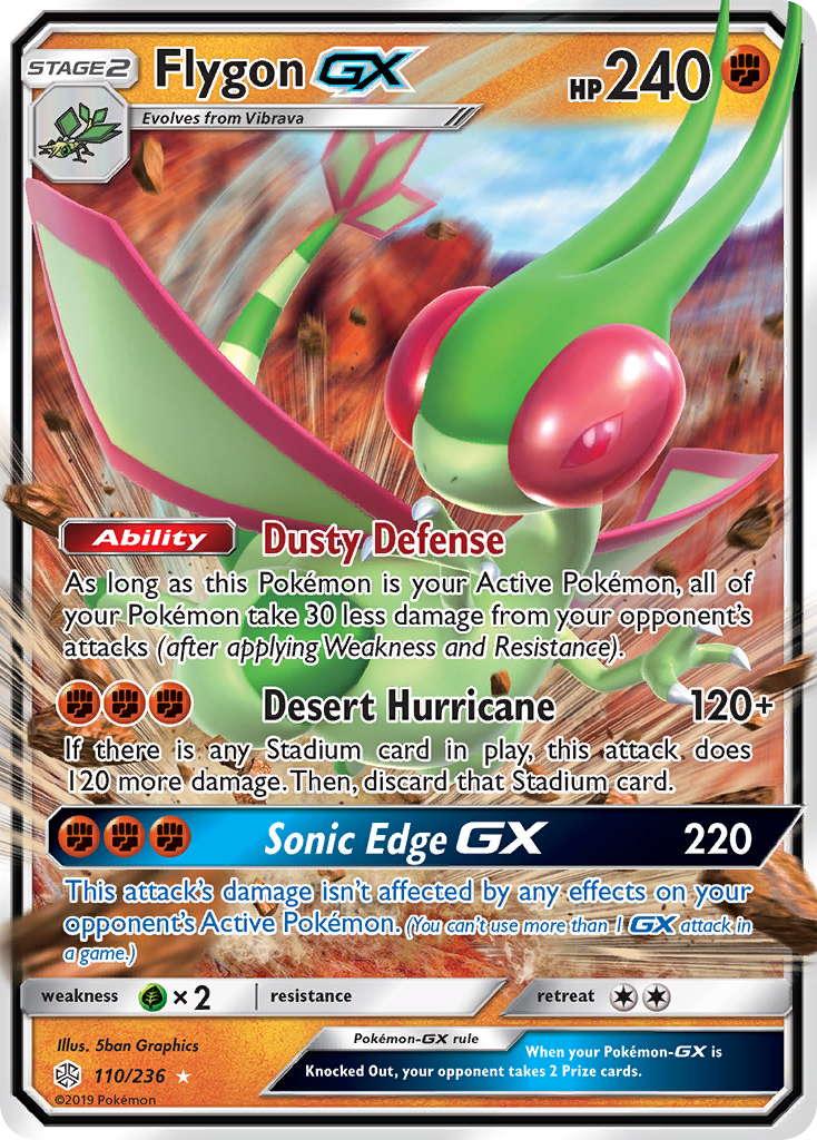 Flygon GX 110/236 GX Rare Cosmic Eclipse Holo NM/M