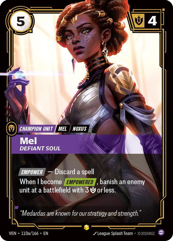 Mel - Defiant Soul (Alternate Art) 110A/166 Showcase Vendetta NM/M