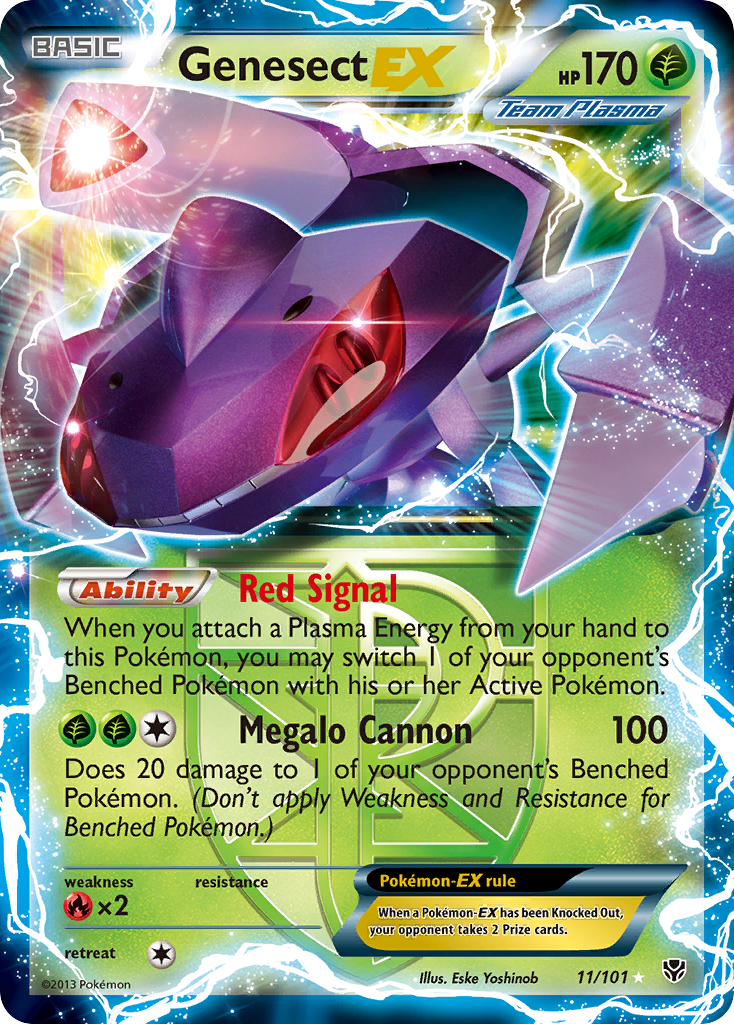 Genesect EX 11/101 Ultra Rare Plasma Blast Holo NM/M