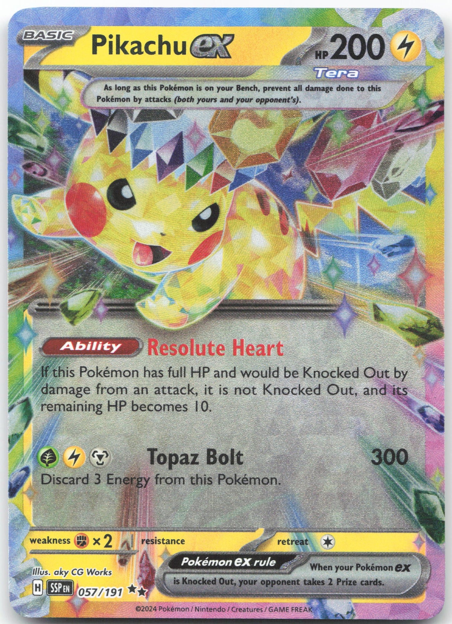 Pikachu ex - Double Rare SV08: Surging Sparks 057/191 NM