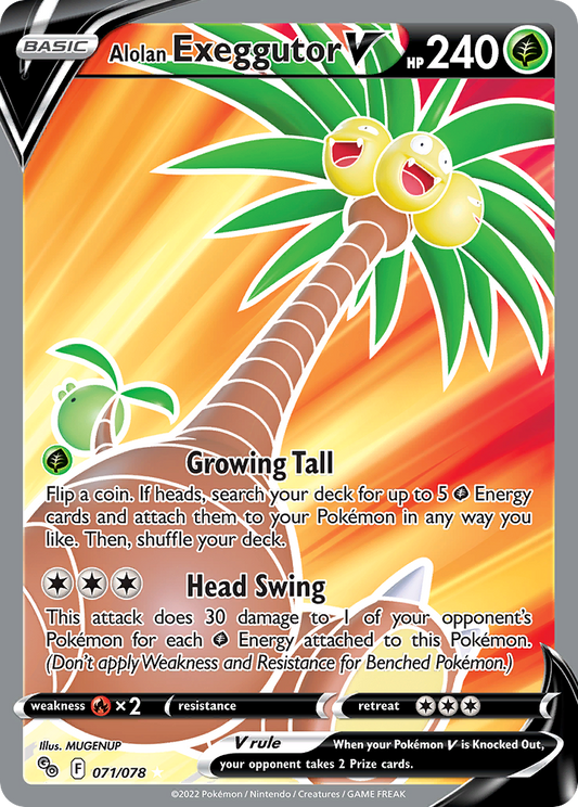 Alolan Exeggutor V 071/078 Ultra Rare Pokemon GO NM/M