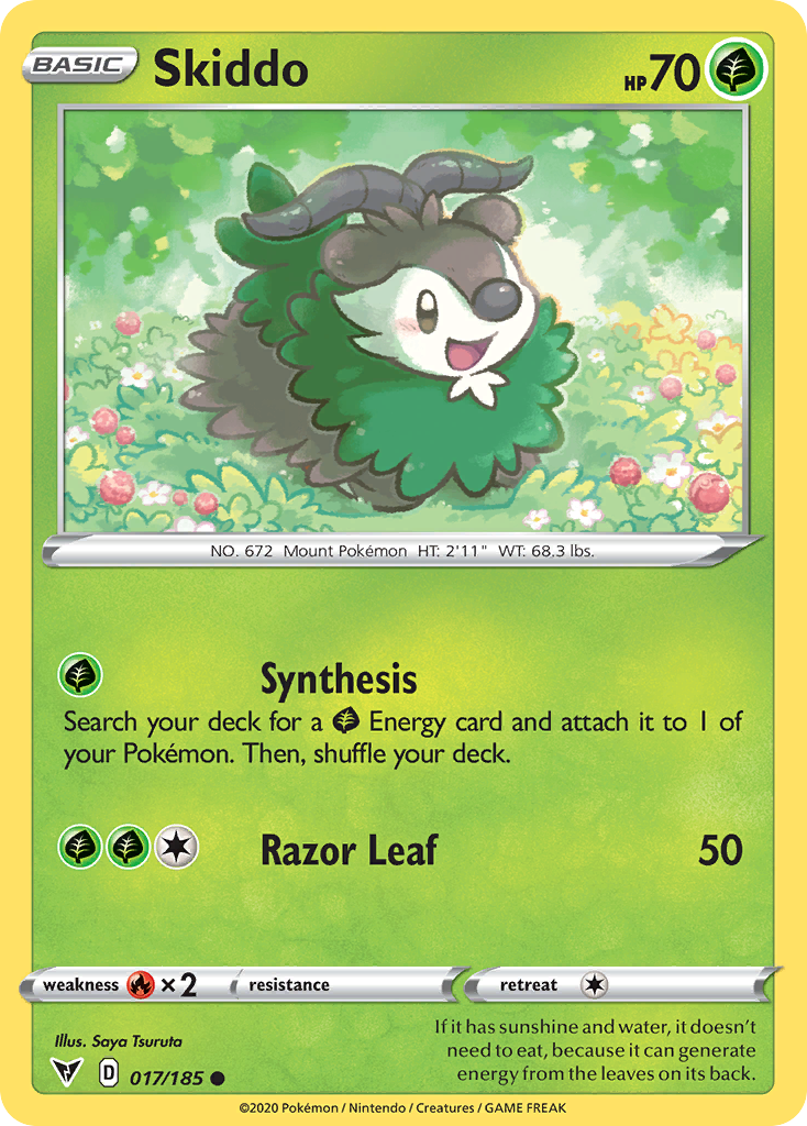 Skiddo 017/185 Common Reverse Holo Vivid Voltage NM/LP