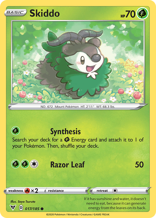 Skiddo 017/185 Common Reverse Holo Vivid Voltage NM/LP