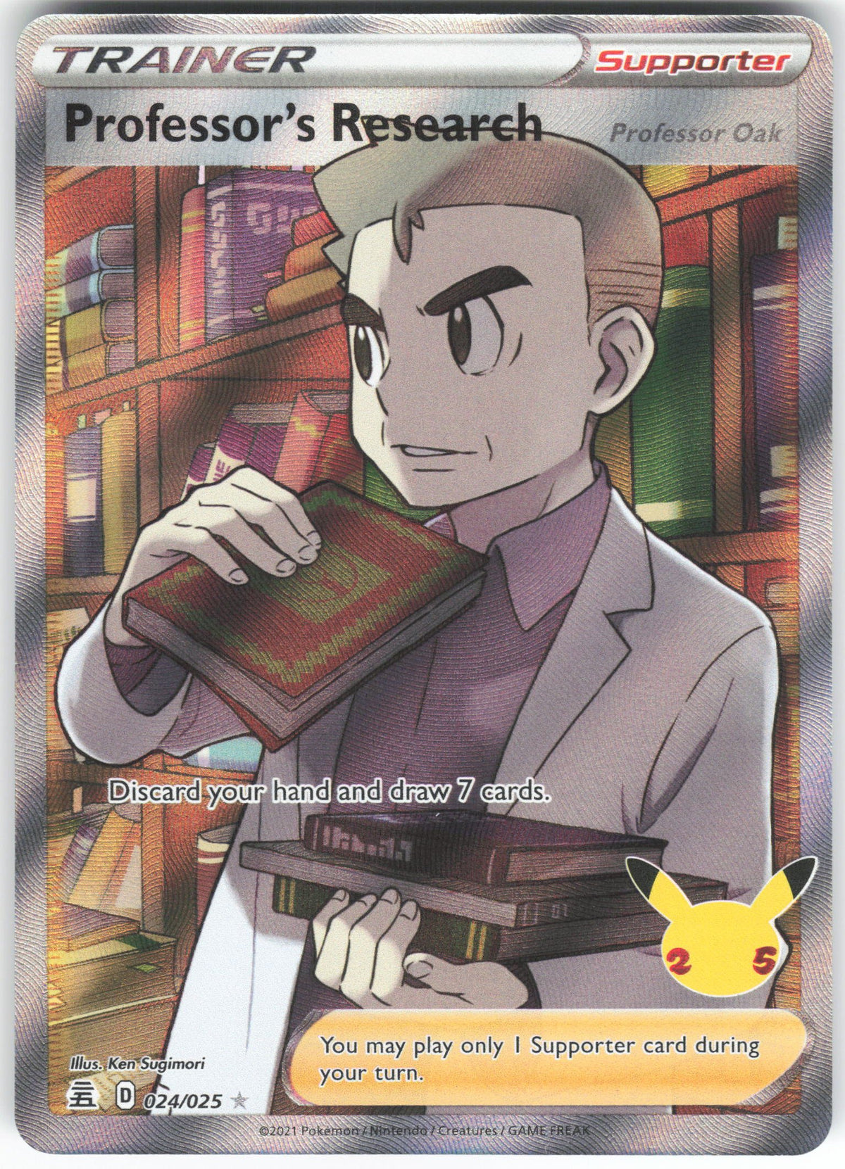 Prof Raptor Professor's Research (Full Art) Ultra Rare Celebrations 024/025 NM ...