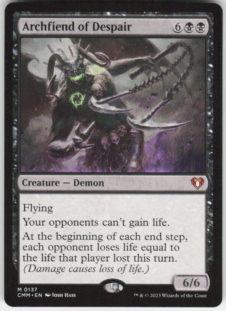 Archfiend of Despair M Commander Masters 137 NM
