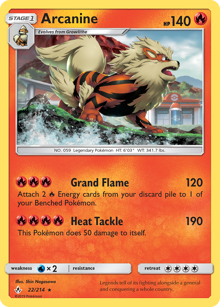 Arcanine 22/214 Rare Unbroken Bonds Holo NM/LP