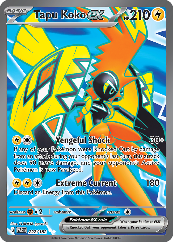 Tapu Koko ex 222/182 Ultra Rare Paradox Rift NM/M