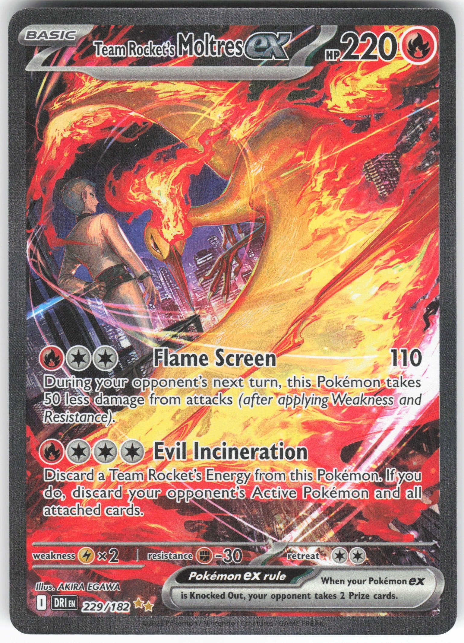 Team Rocket's Moltres ex - Special Illustration Rare SV10: Destined Rivals 229/182 NM