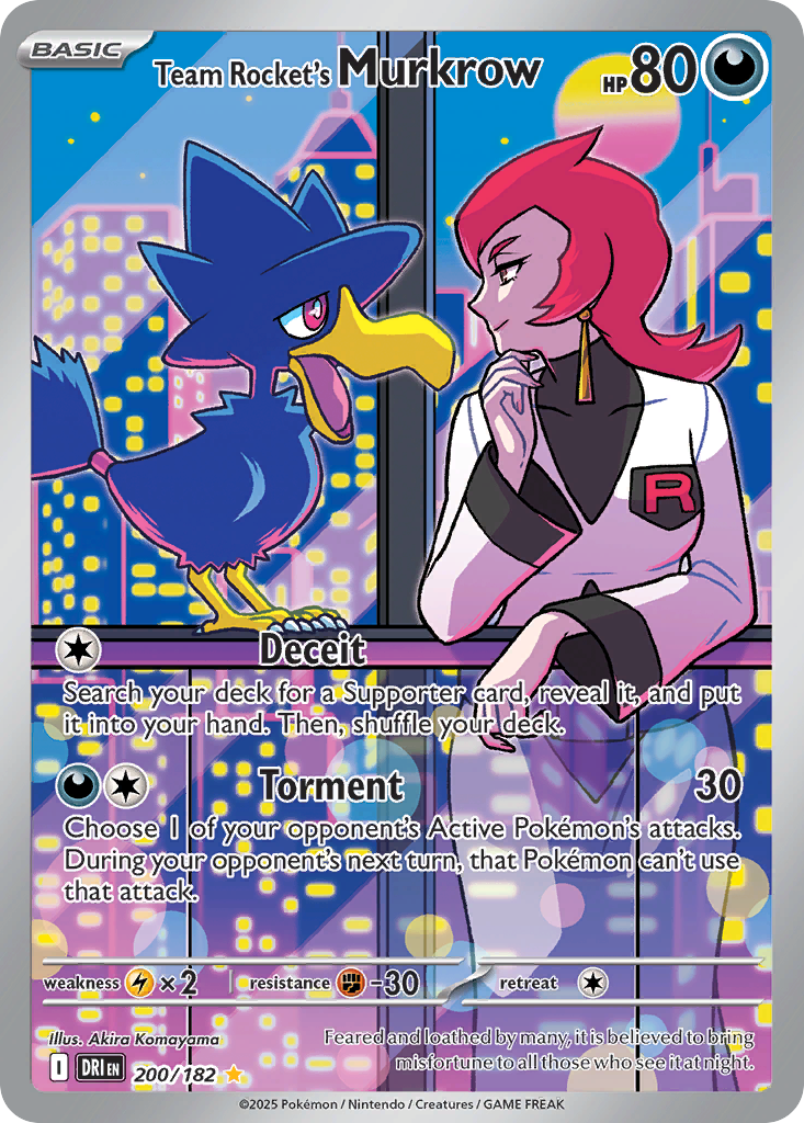 Team Rocket's Murkrow 200/182 Illustration Rare Destined Rivals NM/M