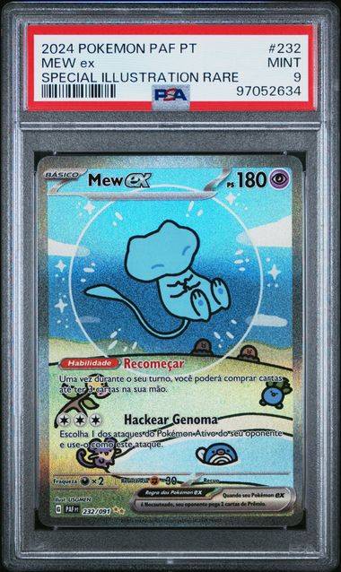 PSA 9 2024 POKEMON PORTUGUESE PAF PT-PALDEAN FATES #232 MEW ex SPECIAL ILLUSTRATION RARE