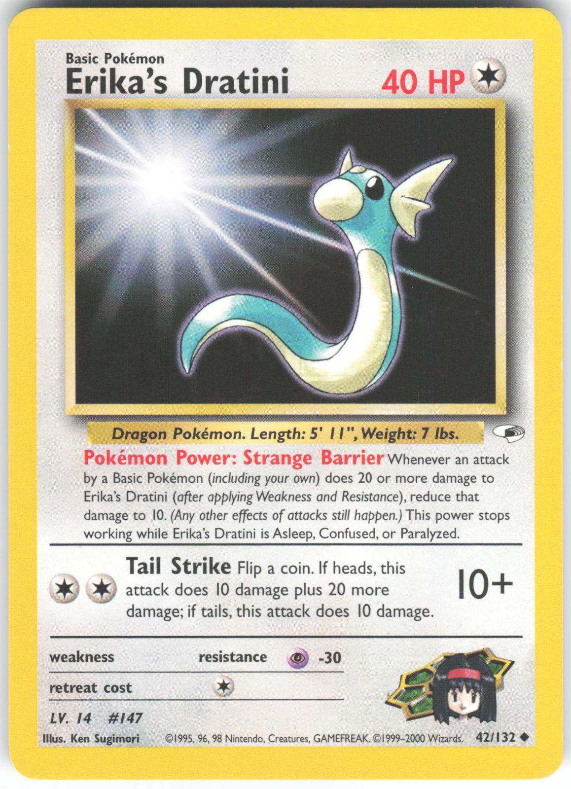 Erika's Dratini 42/132 Uncommon Gym Heroes Unlimited LP