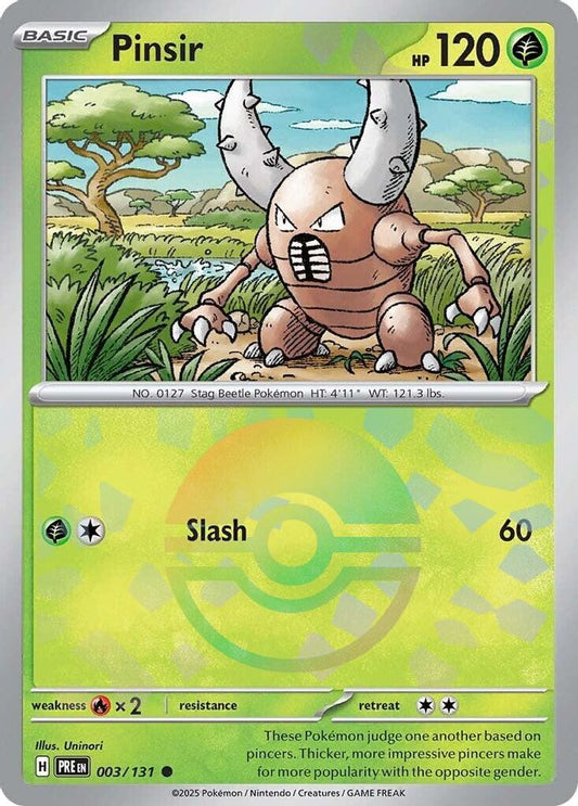 Pinsir (Poke Ball Pattern) 003/131 Common Prismatic Evolutions Holo NM/M