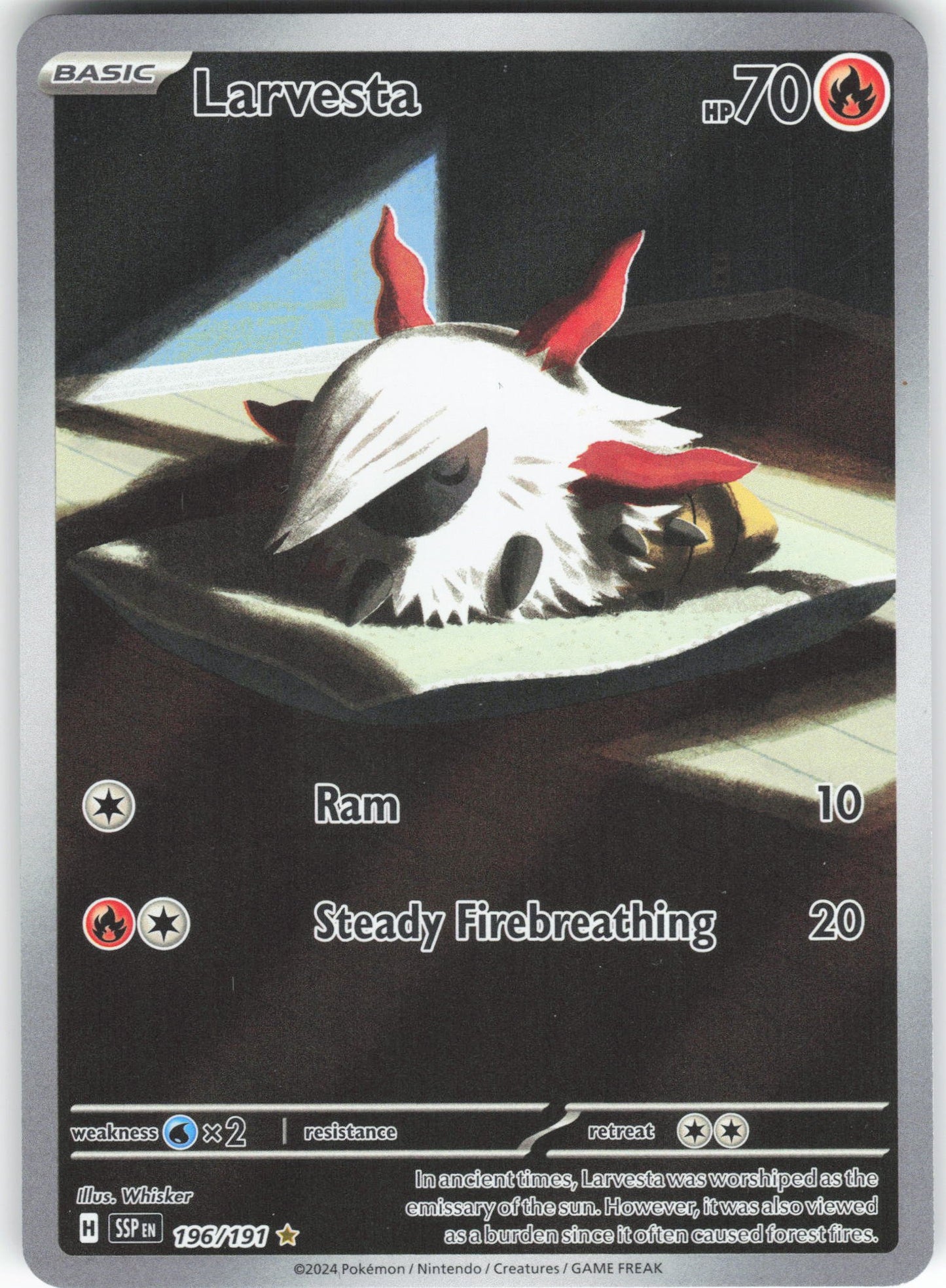 Larvesta - Illustration Rare SV08: Surging Sparks 196/191 NM