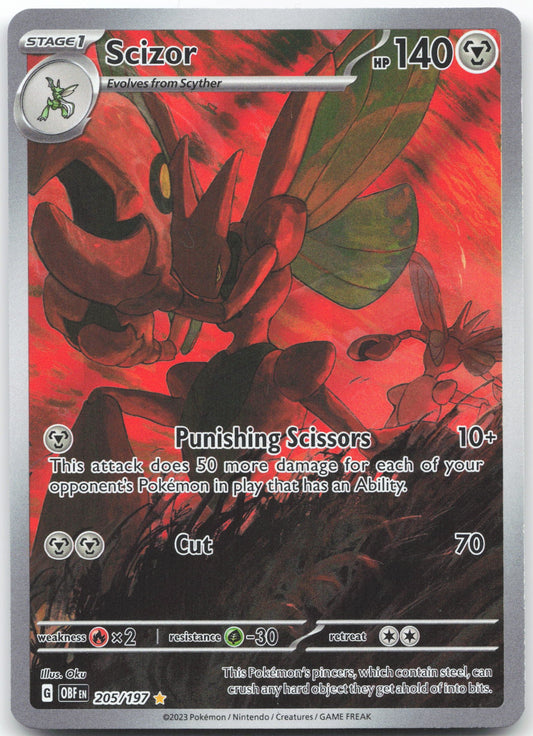 Scizor - Illustration Rare SV03: Obsidian Flames 205/197 NM