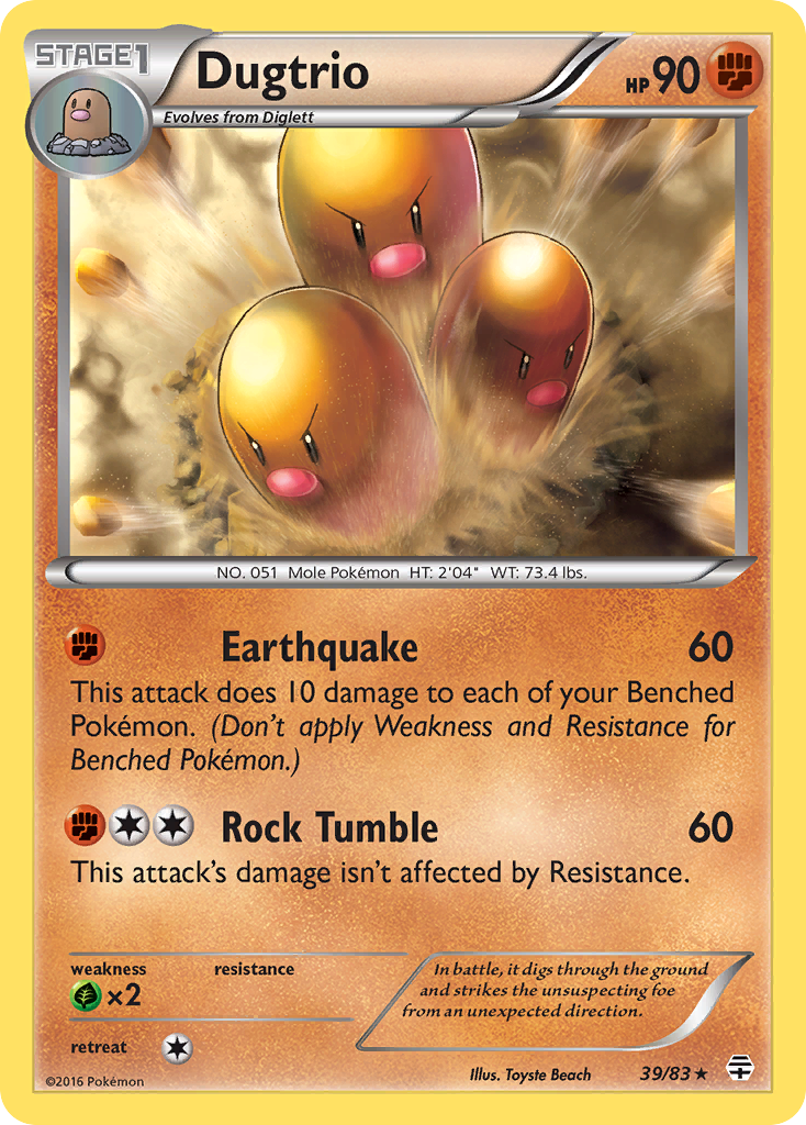 Dugtrio 39/83 Rare Reverse Holo Generations NM/M