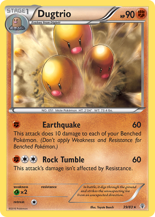 Dugtrio 39/83 Rare Reverse Holo Generations NM/M