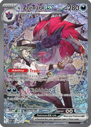 N's Zoroark ex 286/217 Special Illustration Rare Ascended Heroes NM/M