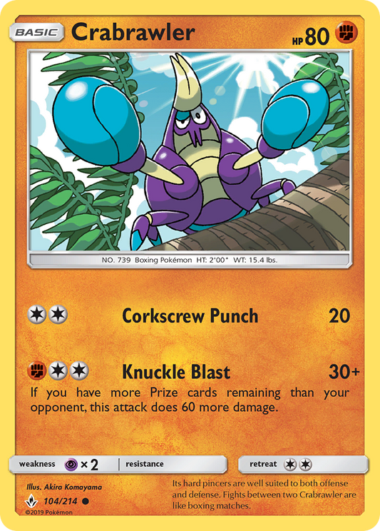 Crabrawler 104/214 Common Reverse Holo Unbroken Bonds NM/LP