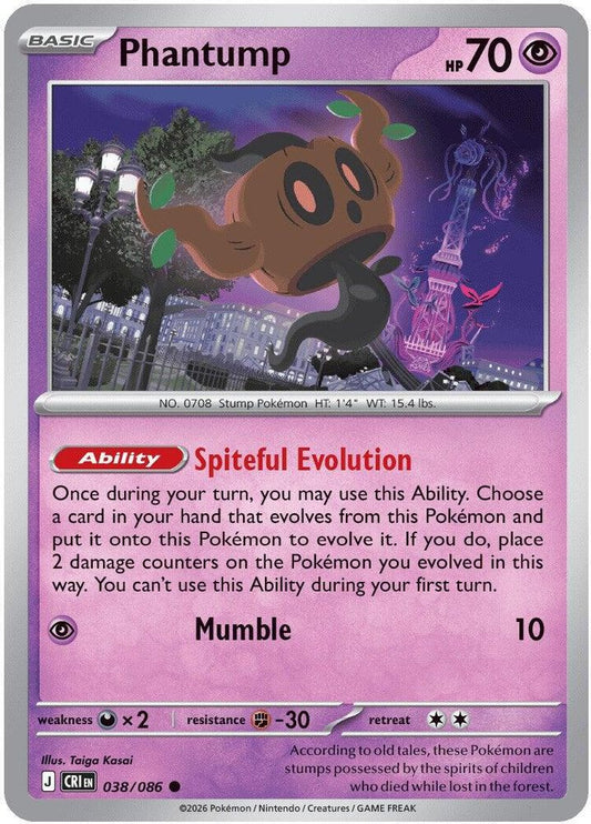 Phantump 038/086 Common Reverse Holo Chaos Rising NM/M