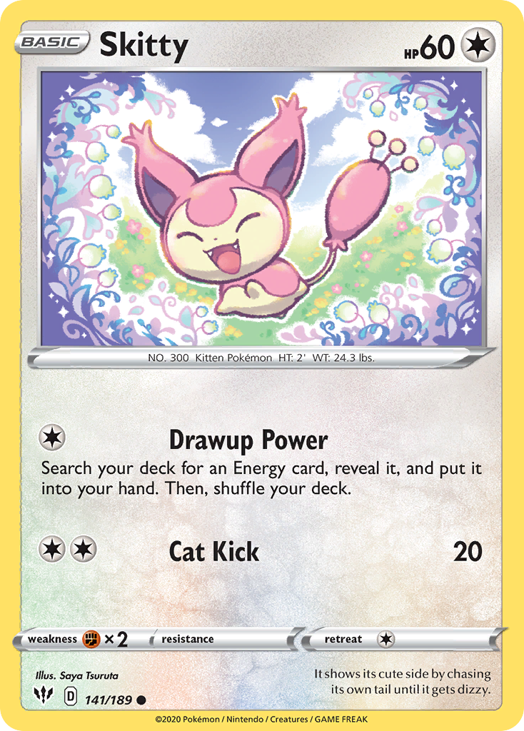 Skitty 141/189 Common Reverse Holo Darkness Ablaze NM/LP